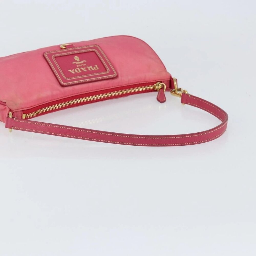 PRADA Shoulder Bag Nylon Leather Pink Gold Auth 155082 - Picture 8 of 16